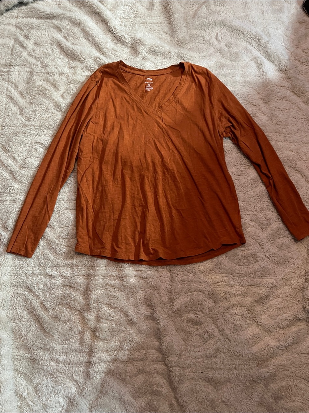 Sonoma The Everyday Tee Long Sleeve in Rust Orange - XL